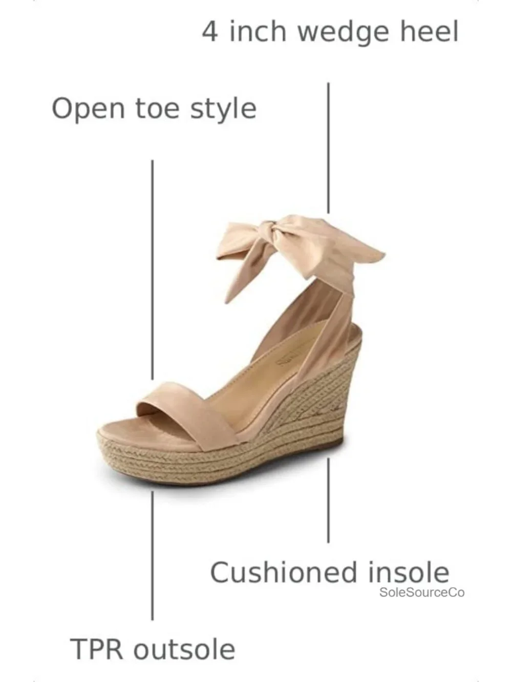 Espadrille Wedge Sandals, Lace Up Ankle Strap Platform Heels, Faux Suede